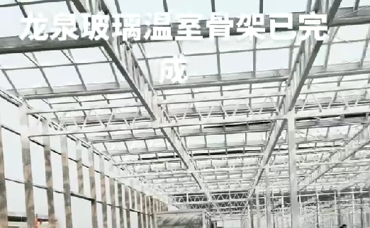 龍泉玻（bō）璃溫室大棚骨架已完成（chéng）